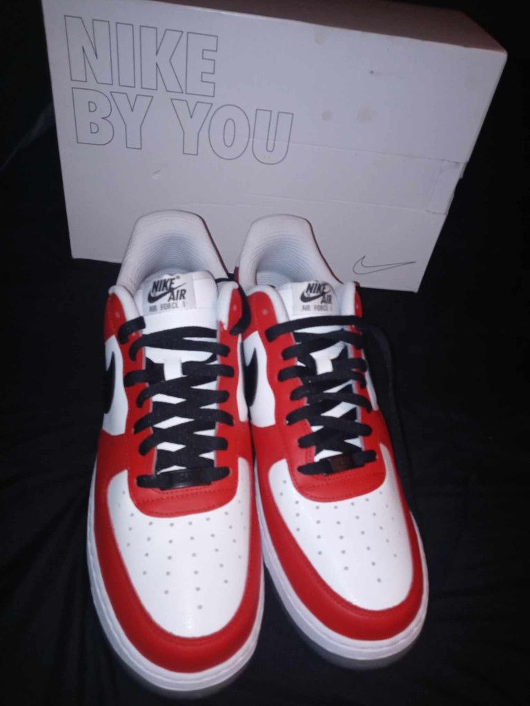 Custom Nike By You Air Force 1s Size 12 Clear Bottoms