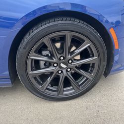 Cadillac Black Factory OEM Wheels 18” and new tires (Not replicas).