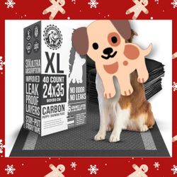 Bulldoglogy Carbon Black XL Dog Pee Pads (24x35) (40-Count, Black). New, in box.