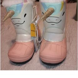 Unicorn Rain Boots / Para Niñas Size 12 New 
