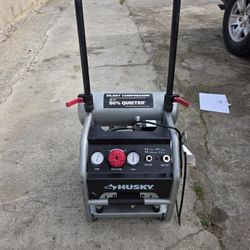 Husky
4.5 Gal. 175 PSI Portable Electric Oil-Free Quiet Twin Stack Jobsite Air Compressor w/Rubber Wheels and 2-Quick Couplers