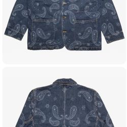 NEW LEVI'S x SNOOP DOGG Paisley Lot 420 Hemp Denim Jacket - Blue MEN'S LARGE
