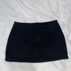 Short Black Denim Skirt