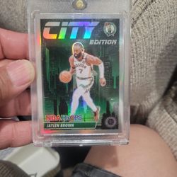 Jaylen Brown City Edition NBA HOOPS Holo Prizm Premium Stock Basketball Card