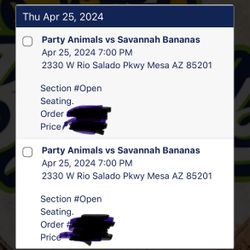 Savannah banana Tickets 4/25