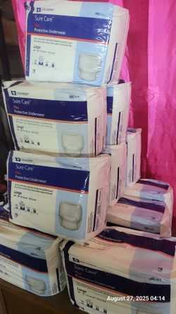 12 Packs Protective Underwear Large 44" - 54" All For 30$
