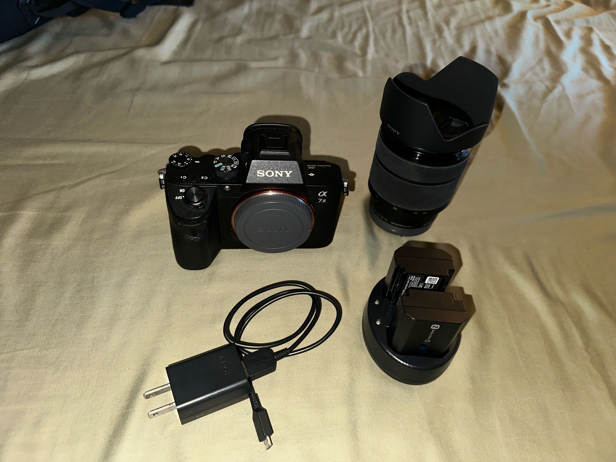 Sony A7 III Camera + Lens + 2 Batteries – Excellent Condition