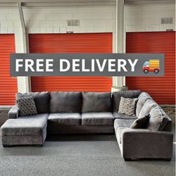 Large Ashley’s Grey Sectional Free Delivery
