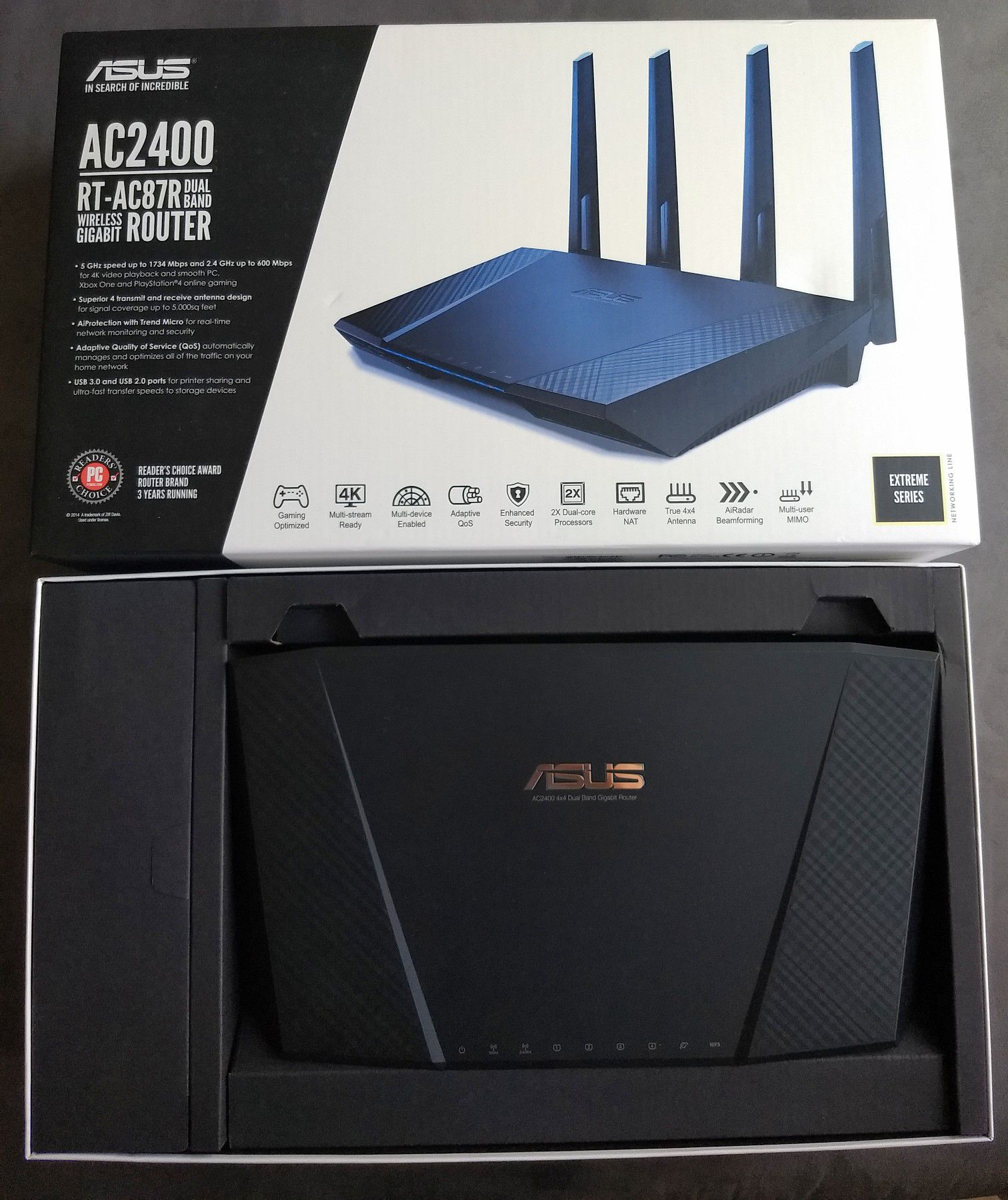 Asus Dualband AC2400 RT-AC87R Extreme Series Router