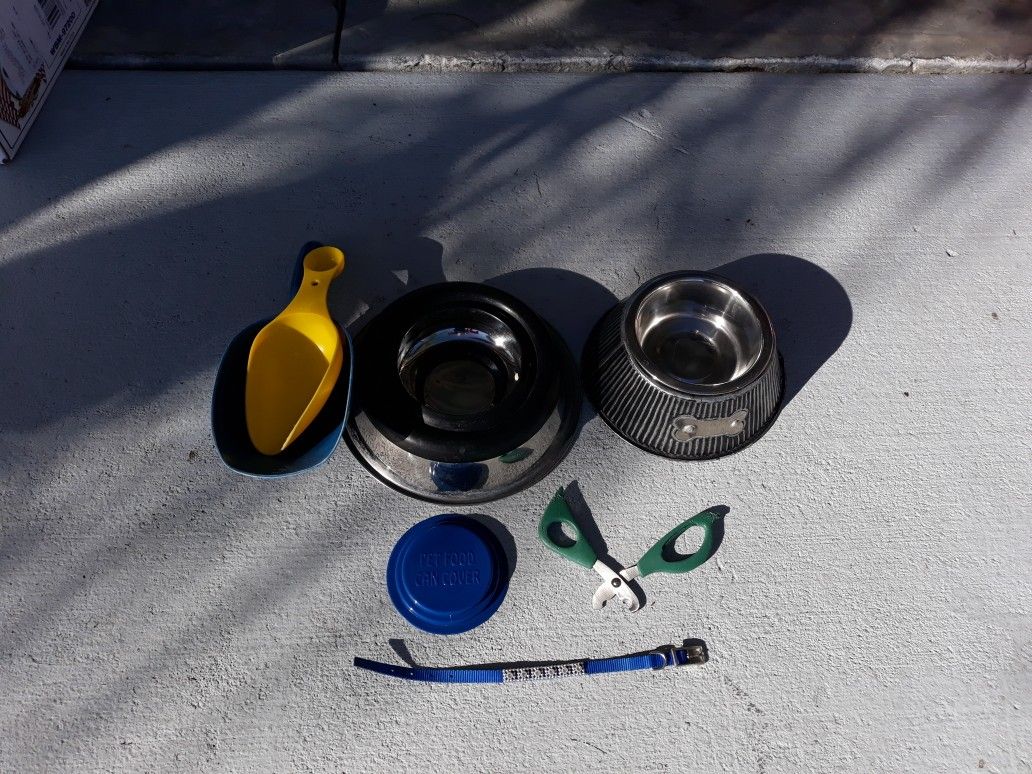 Dog-Bowls, Scoopers, Food Lid, Collar & Nail Cutter