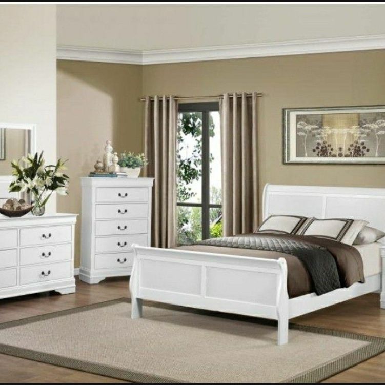 White 4 Pcs Bedroom Set... Financing available