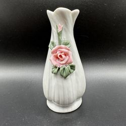 Vintage Porcelain Bud Vase Rose Design