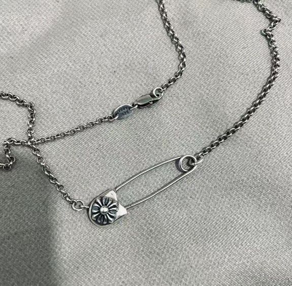 Safety pin necklace 925 silver silver 925 silver necklace women's