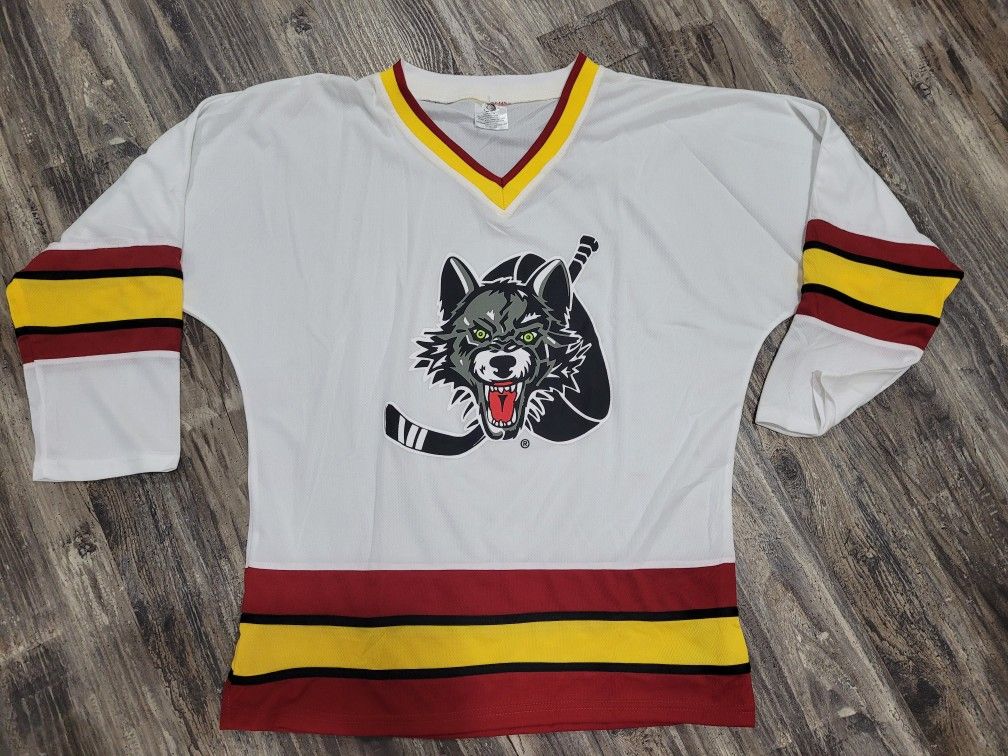 Chicago Wolves AHL White Hockey Jersey Mens Medium