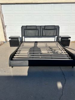 Black king size bedframe with Matching Nightstands
