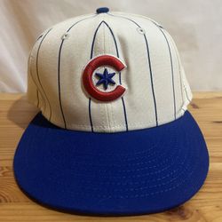 CHICAGO CUBS 59FIFTY NEW ERA SKY STRIPED FITTED HAT Size 7 5/8 Used Good Condition $35 Meet Up In Irving @dfwgoods
