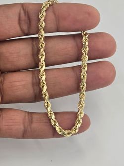 10k Real Gold Rope Bracelet 4.2 mm 8 inches