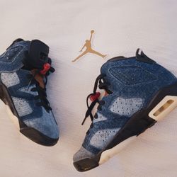 AIR JORDAN 6 RETRO WASHED DENIM (GS) YOUTH SIZE 5 CV5489- 401 