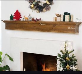 72 in. W x 8.5 H Floating Vintage Wood Fireplace Mantel Wall Cap-Shelf Mantel Beam Easy Mount Vintage Ash