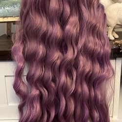 Light Lilac Long Wavy Wig