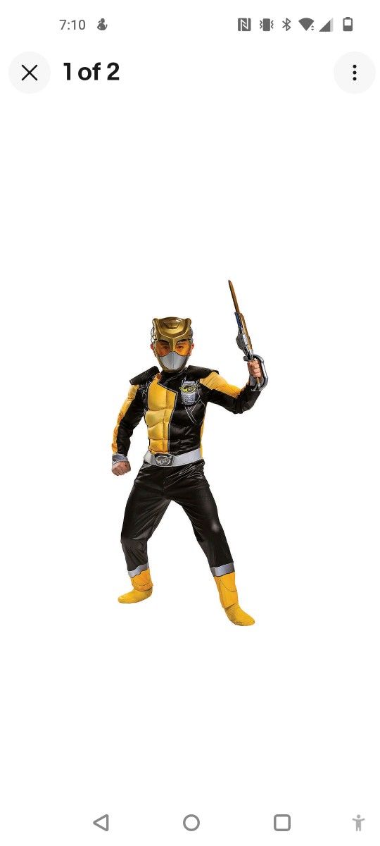 Brand New Power Rangers Beast Motphers Gold Ranger youth S (6-8)