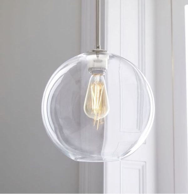 New West Elm Sculptural Glass Globe Pendant Light Fixture For In Los Angeles Ca Offerup