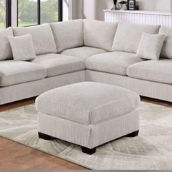 BRAND NEW 4PC SECTIONAL SOFA SET WITH OTTOMAN AND ACCENT PILLOWS INCLUDED $599