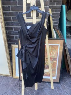Vintage black satin dress size S