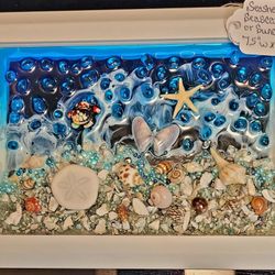 Seashell Seascape Picture or Suncatcher Resin Epoxy