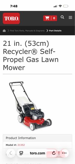 Toro 21 inch self-propelled recycler, gas lawnmower