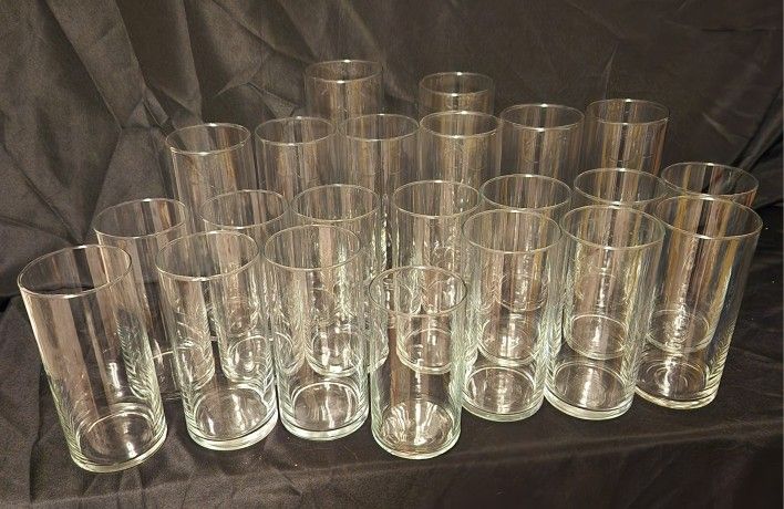 Cylinder Glass Vases 3.5" Wide