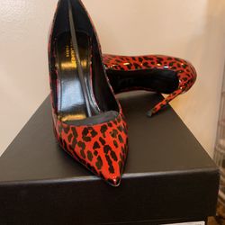 High Heel Red And Black Leopard 