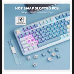 Z98 Creamy Keyboard, 94 Keys Wireless Mechanical Keyboard with Smart Display & Knob, Bluetooth 5.0/2.4GHz/USB-C Wireless Keyboard with Hot-Swappable C