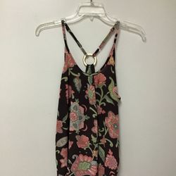 Women’s LUCY LOVE 100% polyester brown floral print top… Size-XS
