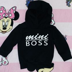3-6 MONTHS🌸🖤💕BABYGIRL💕🖤🌸BLACK🖤WHITE🤍GRAPHICS🤍MINI BOSS🤍LONG SLEEVE HOODIE🖤🌻🤍🌸🖤