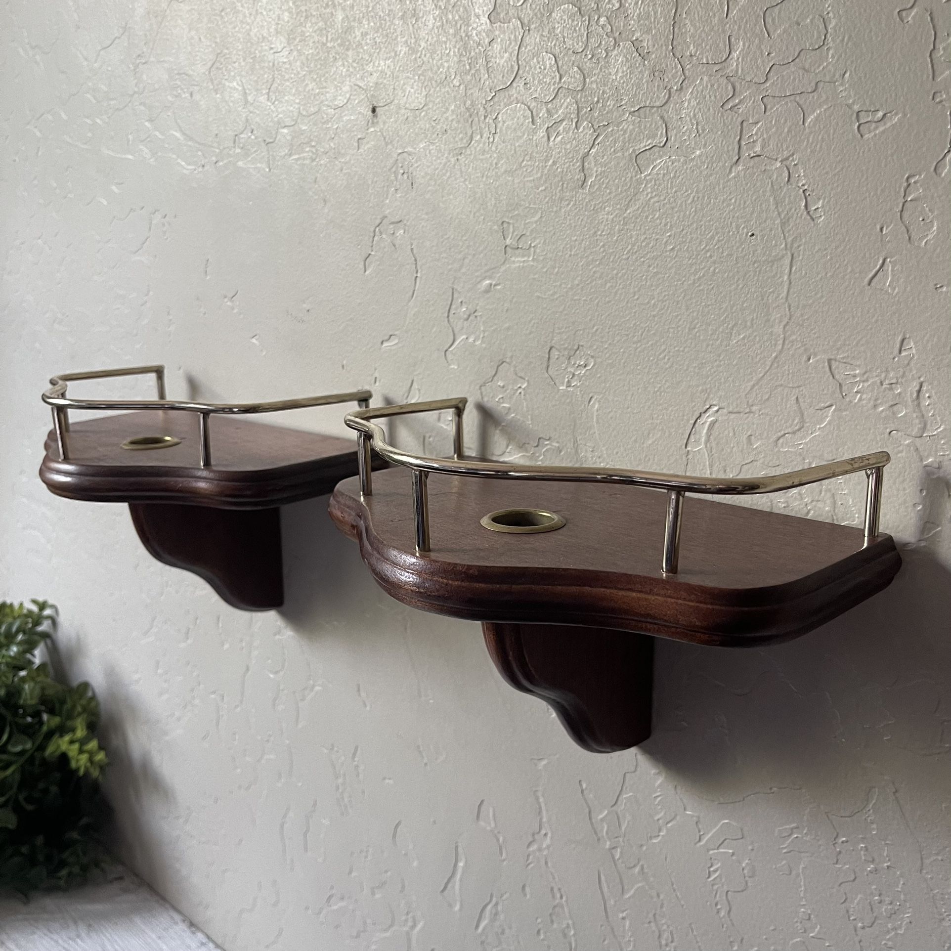 Wood Wall Candle Holders (2)