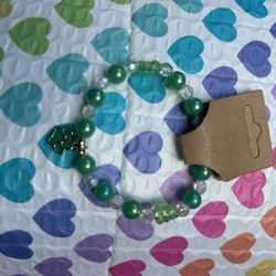 Green Paw Charm Bracelet