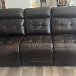Brown Leather Couch & Loveseat 