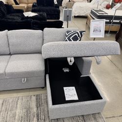 Sectional With Chaise Storage & Sleeper 