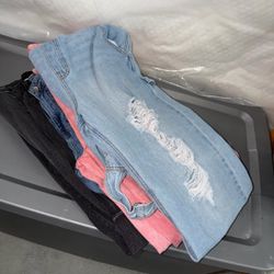 Women’s Size 15 Jeans & Cargo Pants Lot + XL Denim Overalls – 4 Pieces