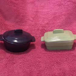 BIA International Mini Casserole Baking Dish Set Of 2 with Lids NEW!