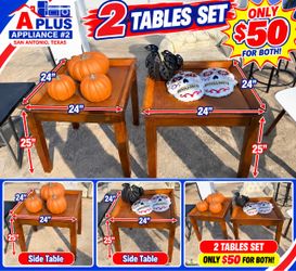 Set of 2 Wooden Side Tables
