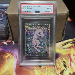 1999 Merlin Pokemon Mew Prism PSA 8