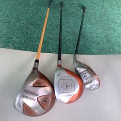 TAYLORMADE DRIVER, FAIRWAY AND RESCUE GOLF CLUBS 