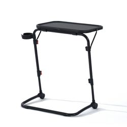 Baseline Adjustable Folding Table Desk – Compact Rolling Laptop Table for Home or Study