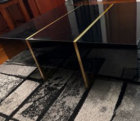 Black Marble Top Coffee Table Gold Legs