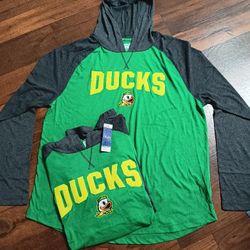 Oregon Ducks Box Seat Clothing Men's Green Long Sleeve Hoodie Shirt XL 