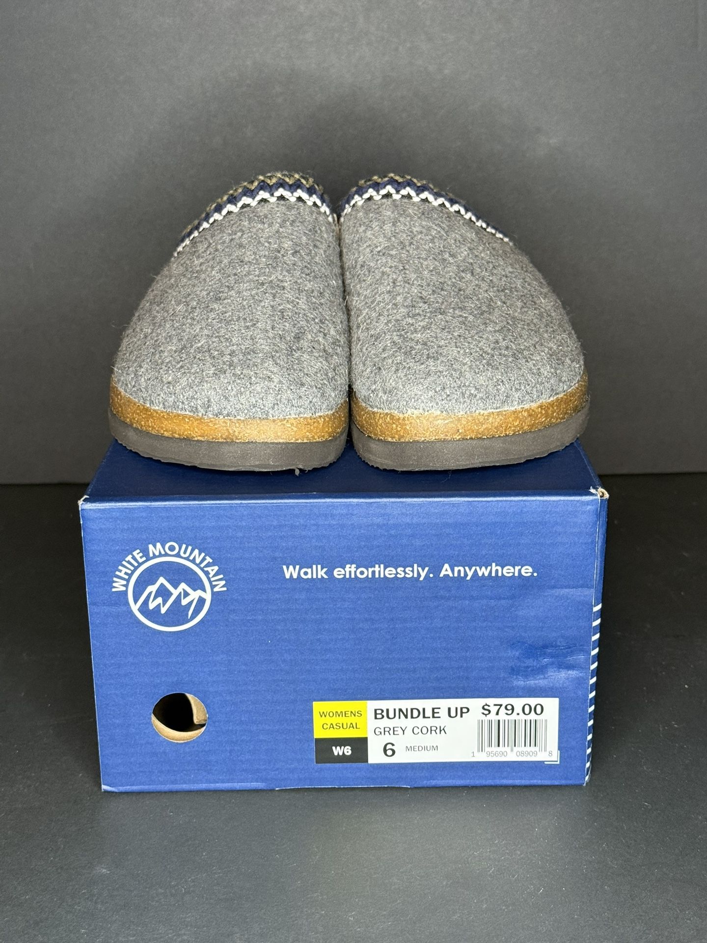 White Cloud Grey Fur Clogs