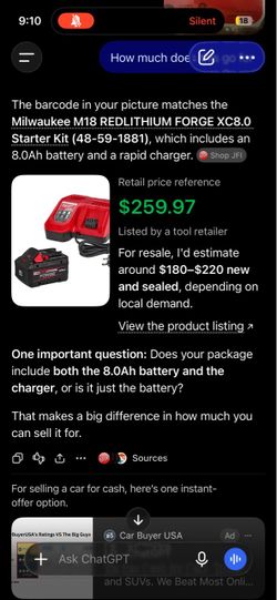 Milwaukee Batteries with Rapid Charger Kit (Brand New Sealed)