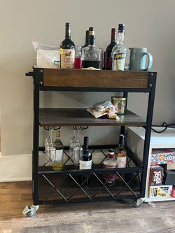 Industrial bar cart